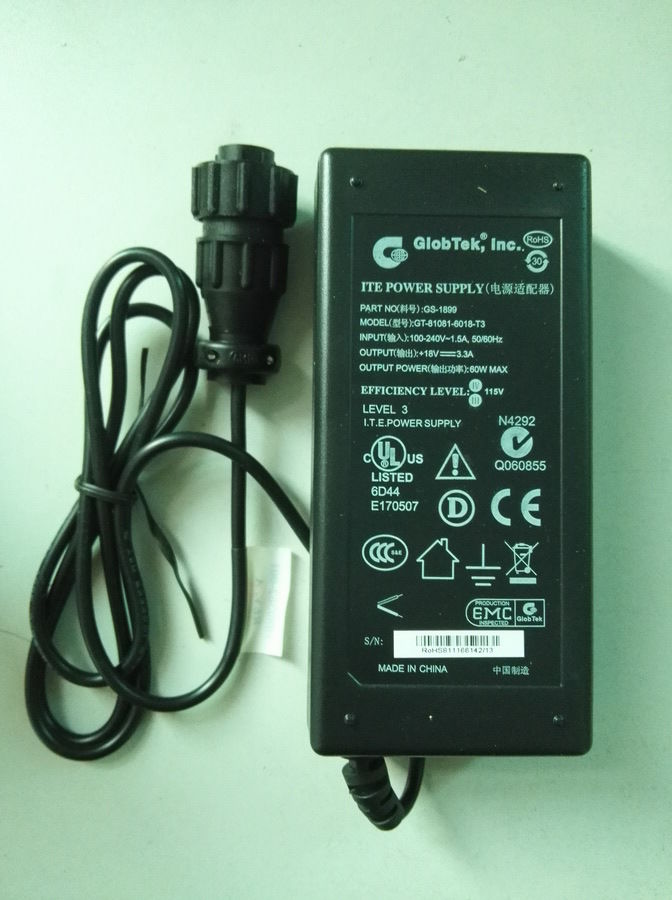 Genuine 18V 3.3A GlobTek GS-1899 Psion AC Power Supply Adaptor Power-Brick PS1400